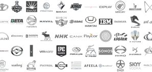 Most Famous Logos in Grey